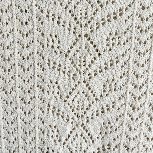 Zara knit lace top, off white, long sleeves - Picture 7 of 10